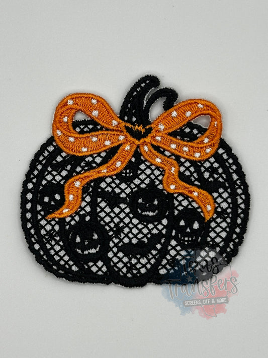 Lace Pumpkin Iron-On PATCH - Texas Transfers and Designs