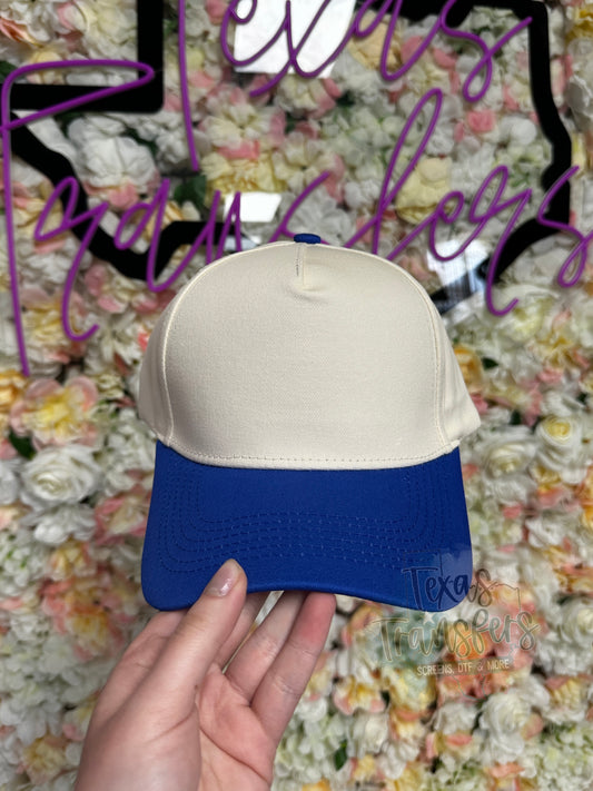Royal Blue Canvas Brim Blank Hat - Texas Transfers and Designs