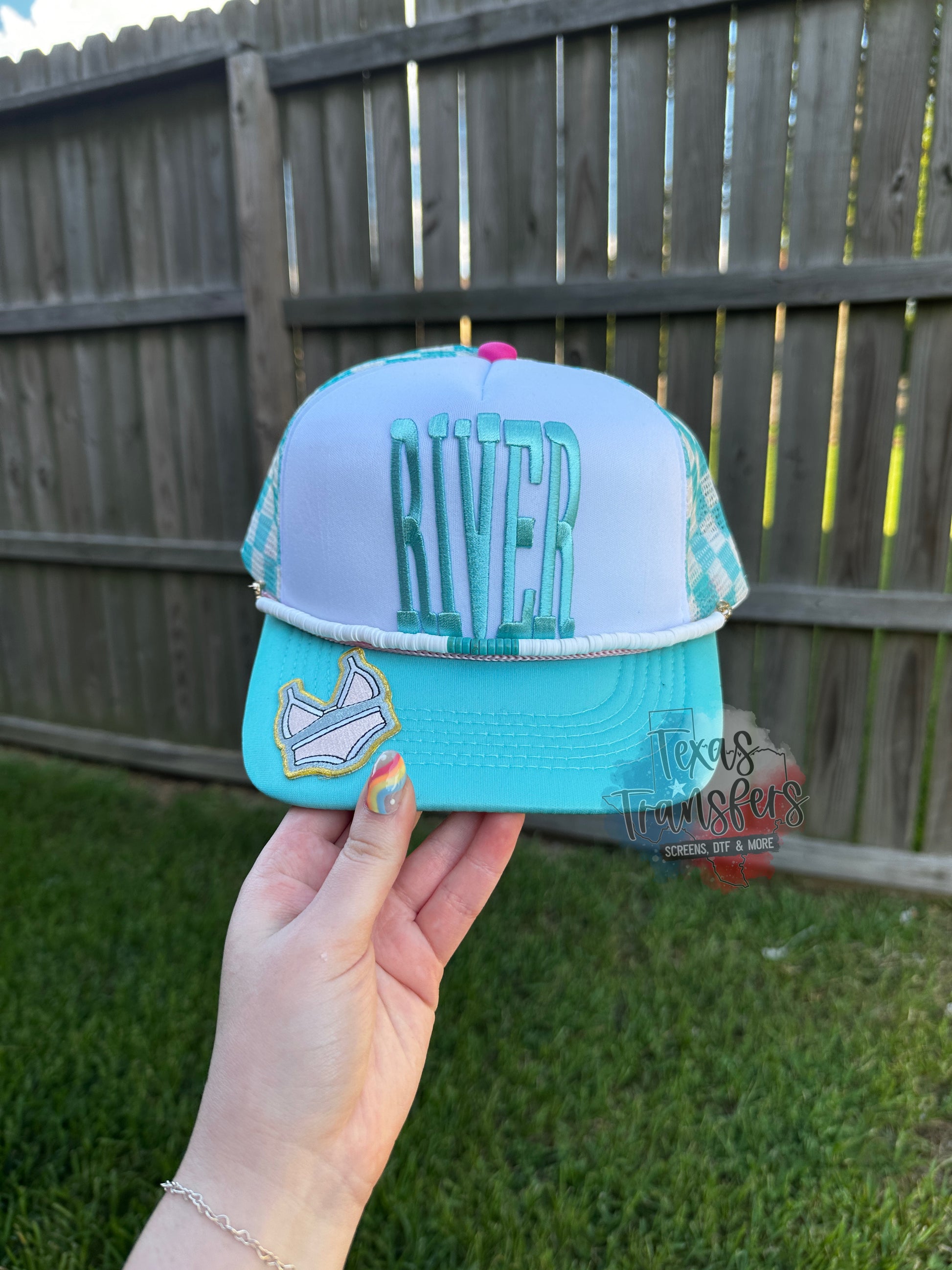 River Skinny Letters *Completed Hat* - Texas Transfers and Designs
