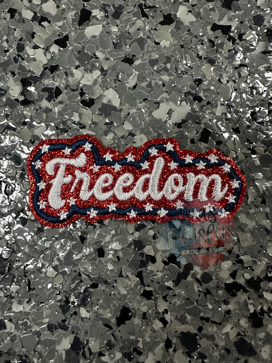 Freedom Glitter Iron-On Patch
