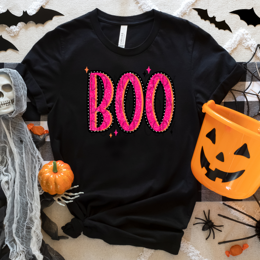 Boo (faux glitter) DTF - Texas Transfers and Designs