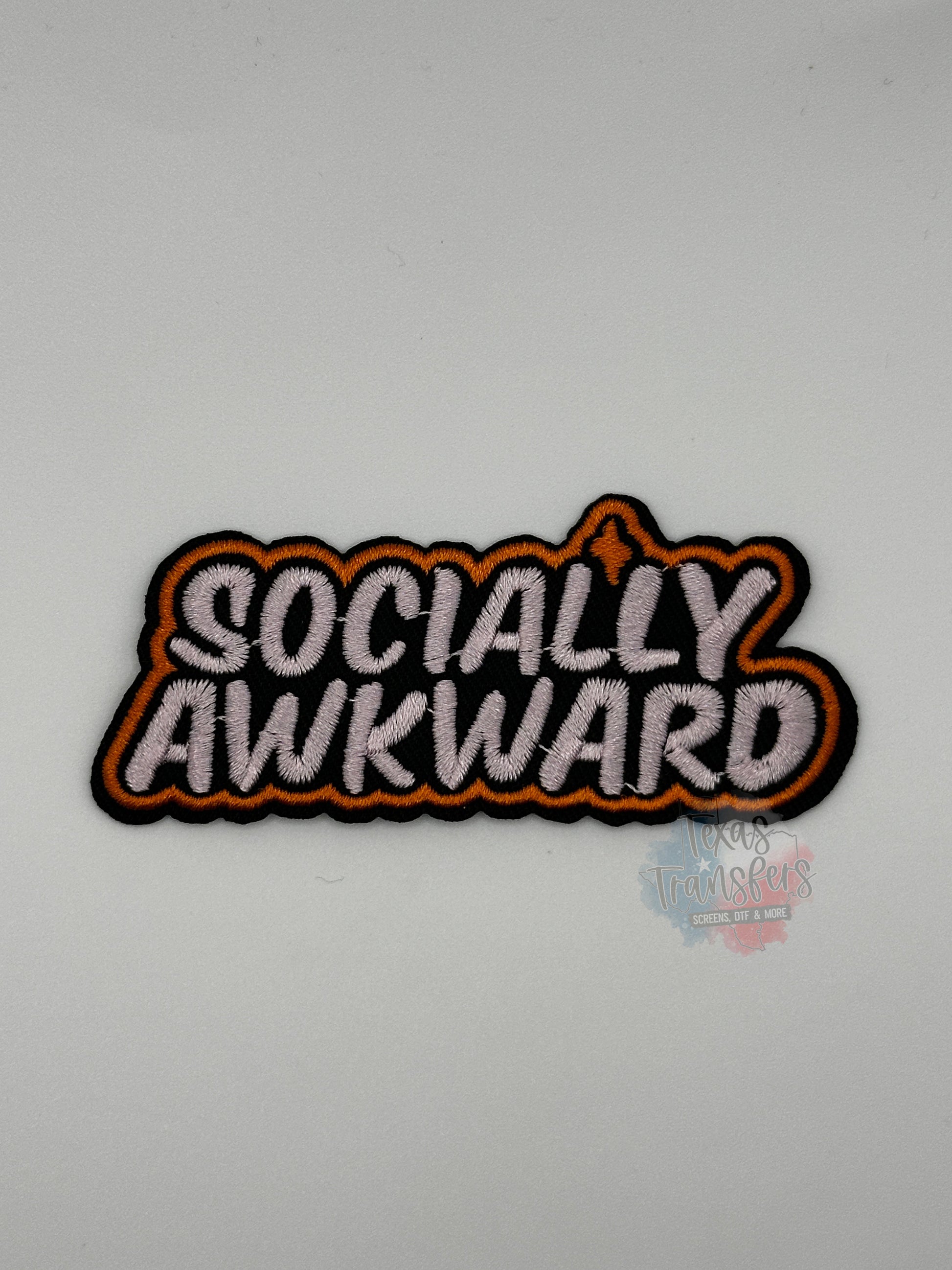 Socially Awkward Iron-On Patch - Texas Transfers and Designs
