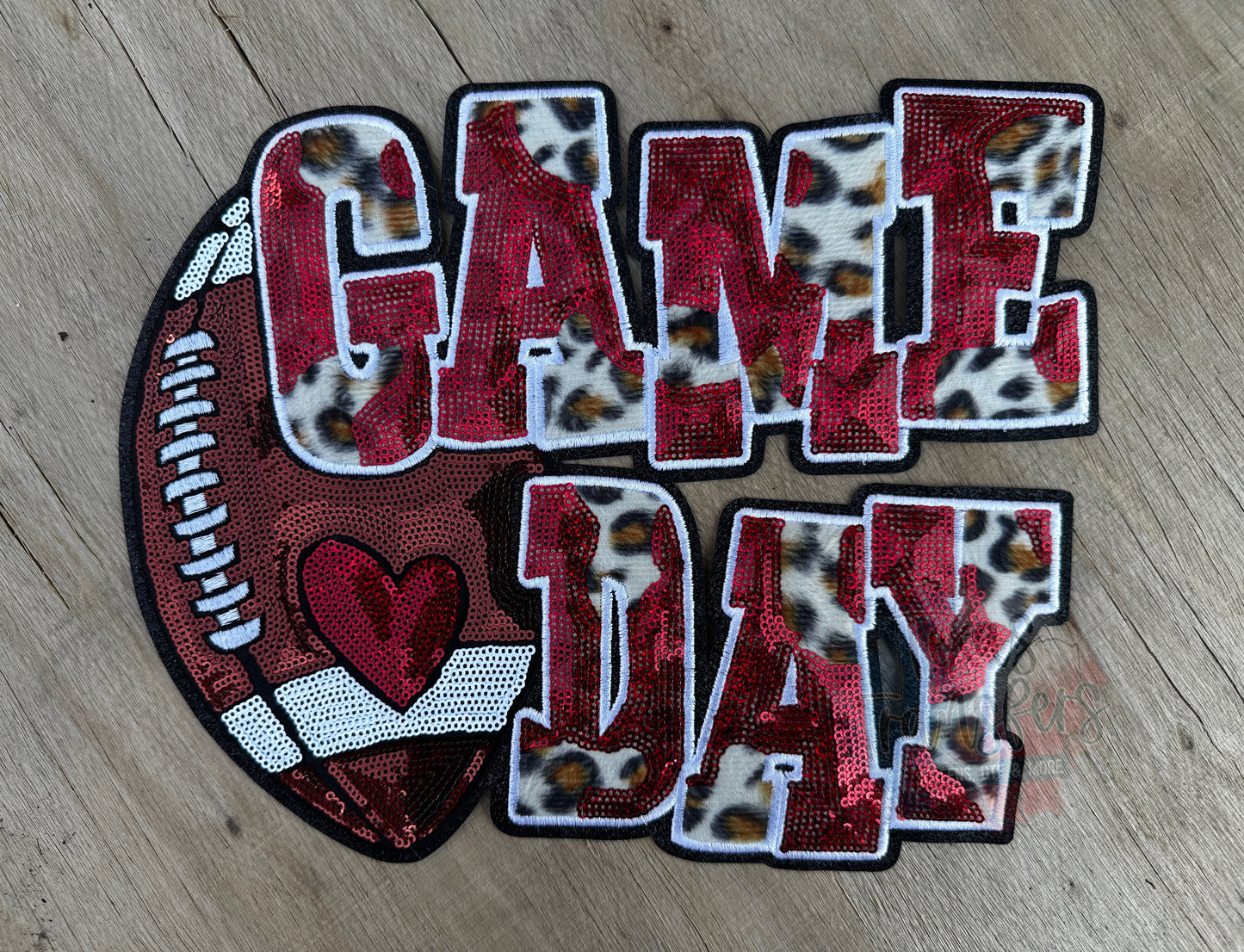 Game Day Football Sequin XL Patches (Multiple Options) - Texas Transfers and Designs