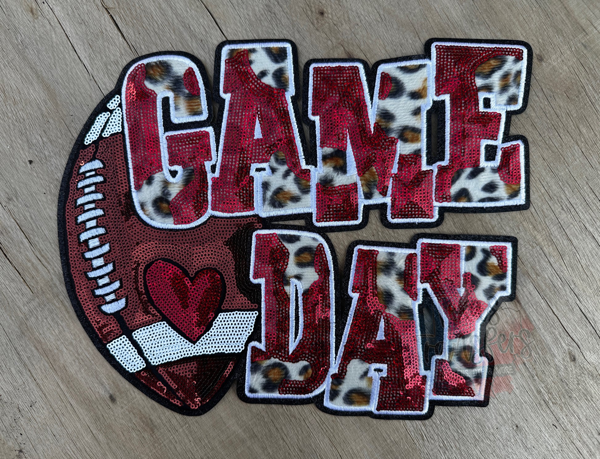 Game Day Football Sequin XL Patches (Multiple Options) - Texas Transfers and Designs