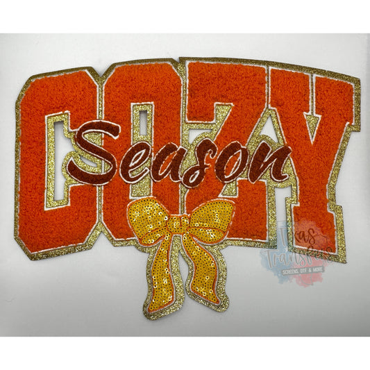 Cozy Season Chenille XL Iron-On PATCH - Texas Transfers and Designs