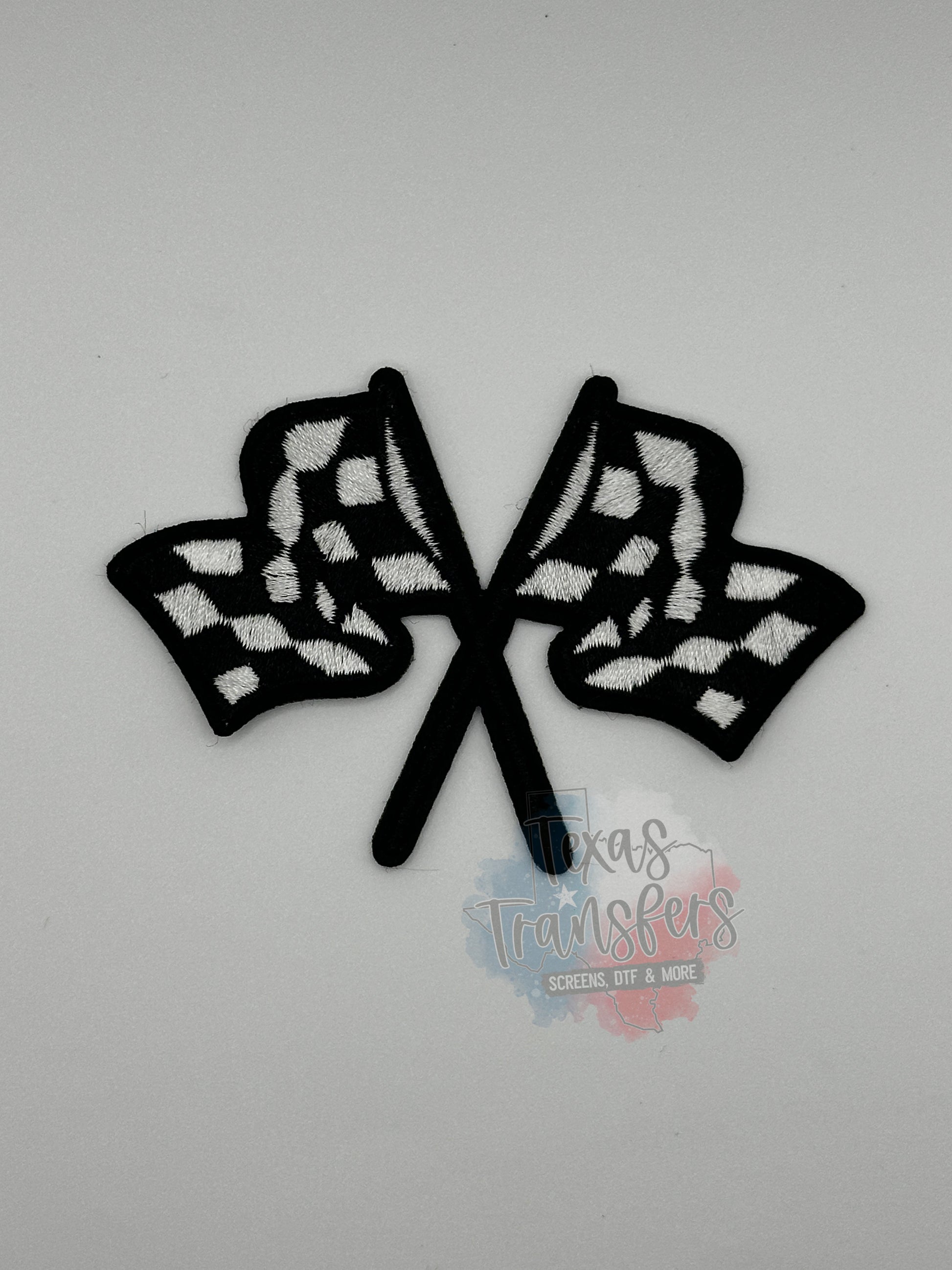 Racing Flags Iron-On PATCH - Texas Transfers and Designs