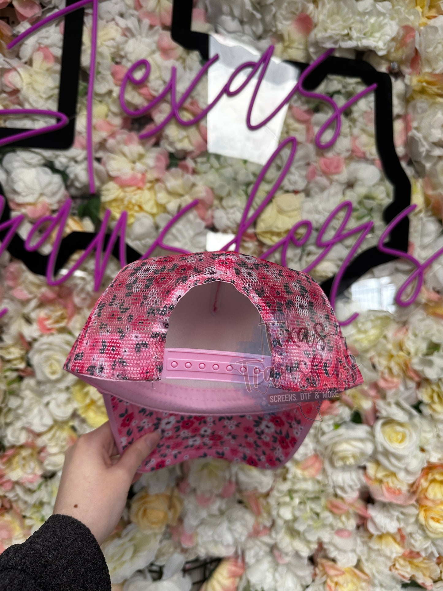 Light Pink/Mini Floral Trucker Hat