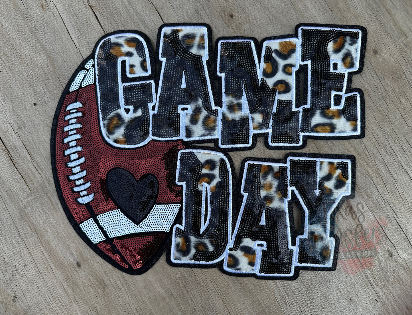 Game Day Football Sequin XL Patches (Multiple Options) - Texas Transfers and Designs