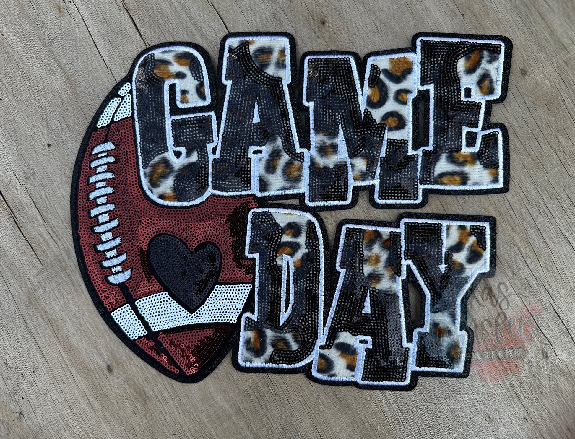 Game Day Football Sequin XL Patches (Multiple Options) - Texas Transfers and Designs