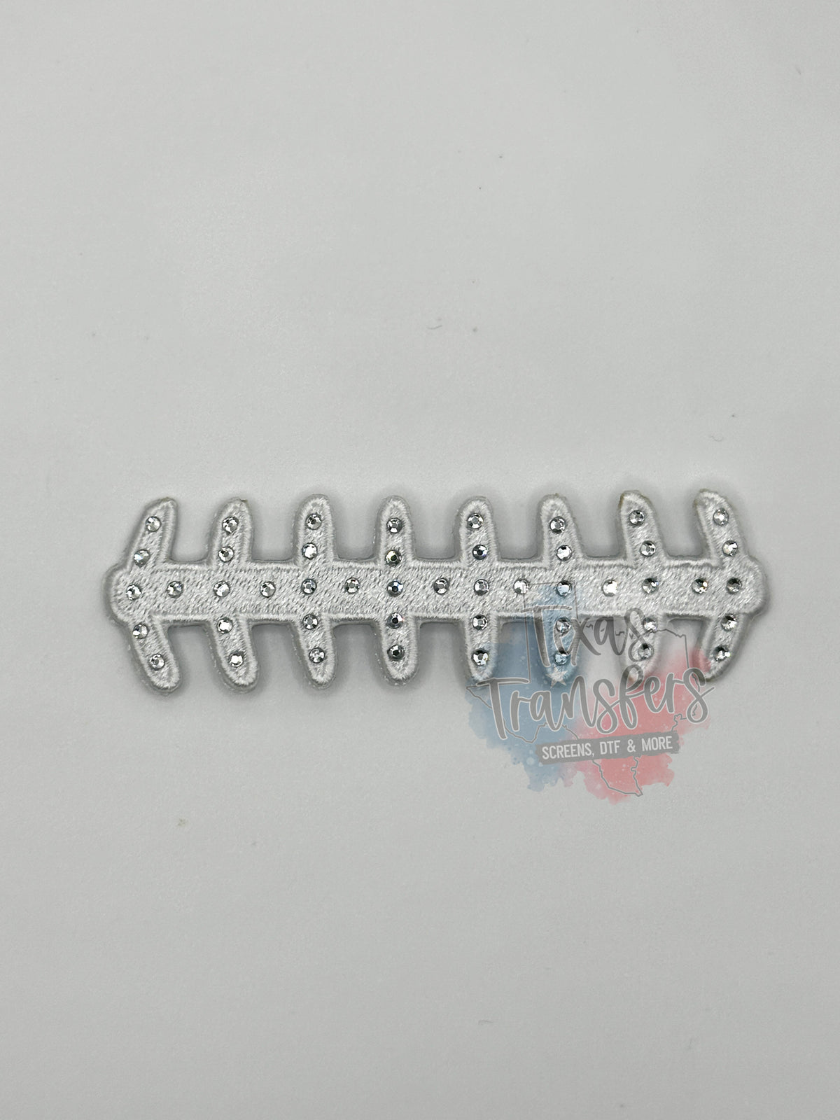 Football Rhinestone Patches Football Stitch Rhinestone Iron-On PATCH - Texas Transfers and Designs