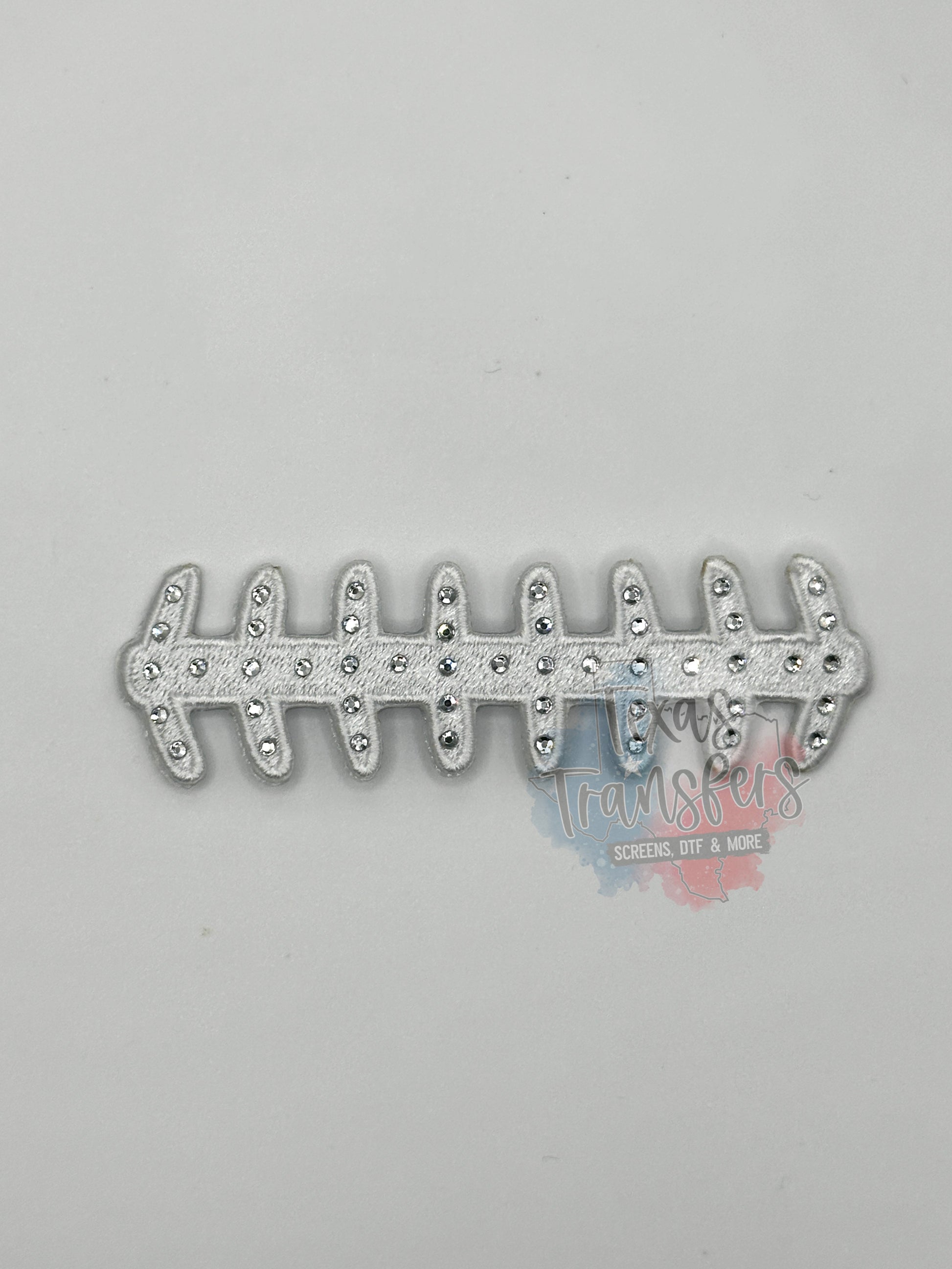Football Stitch Rhinestone Iron-On PATCH - Texas Transfers and Designs
