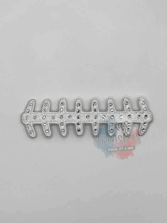 Football Stitch Rhinestone Iron-On PATCH - Texas Transfers and Designs