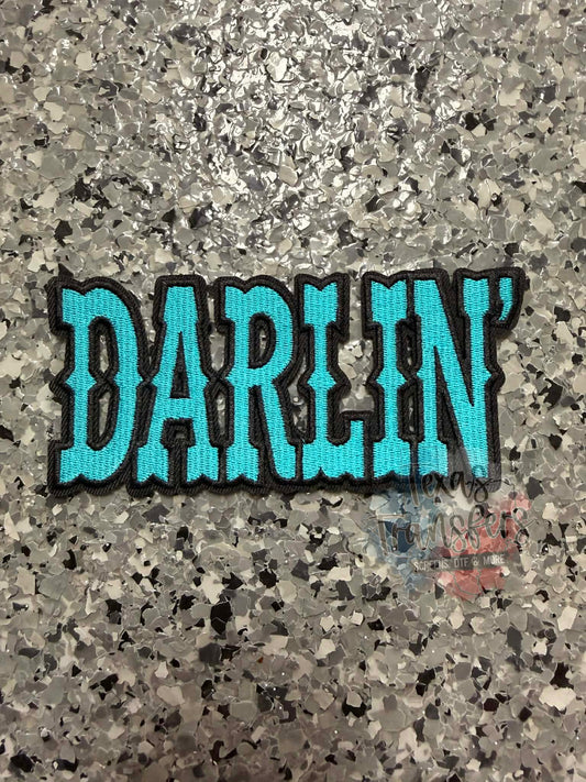 Darlin’ Turquoise Iron-On Patch - Texas Transfers and Designs