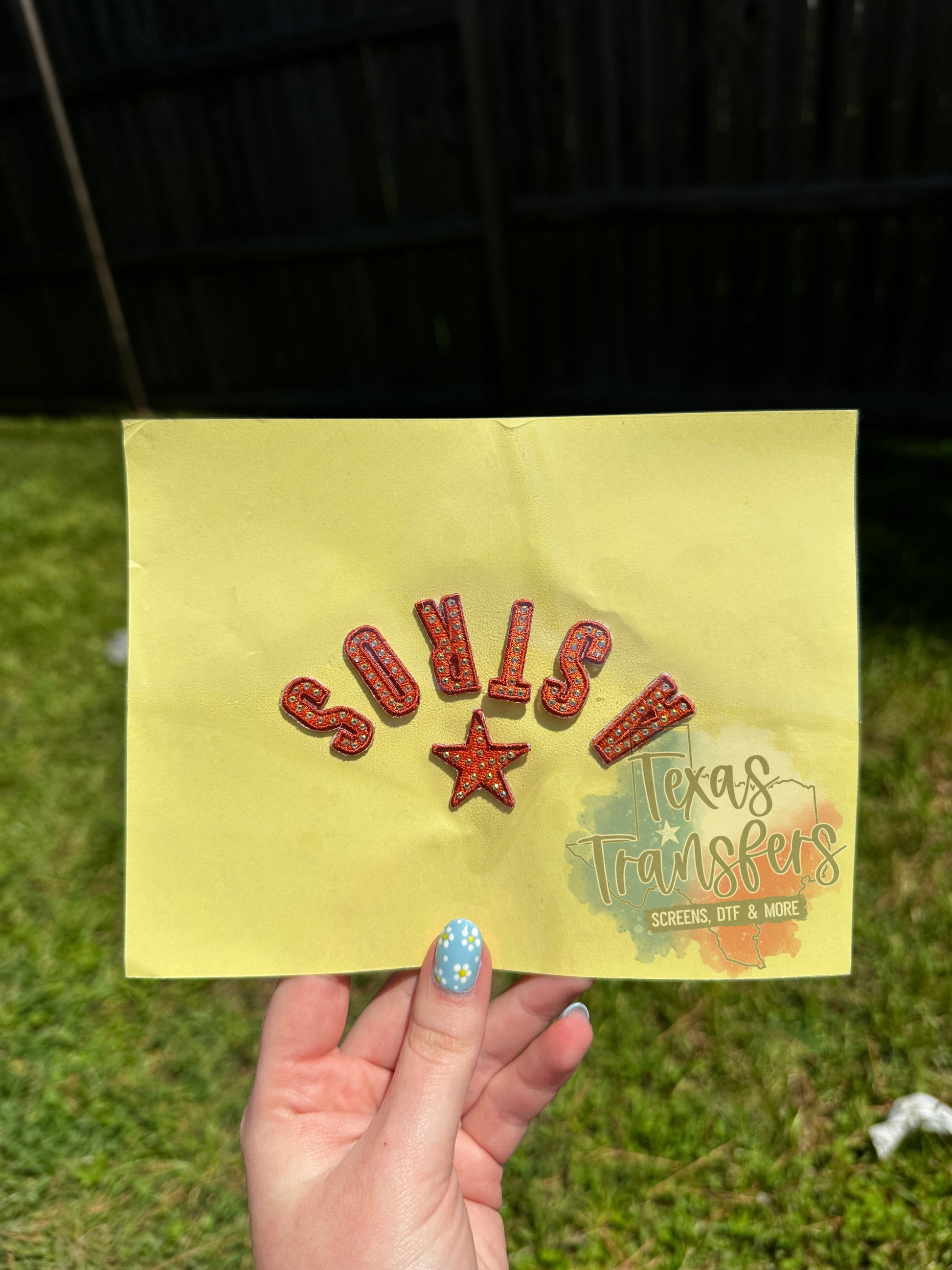 Astros Upside Down Rhinestone Iron-On PATCH - Texas Transfers and Designs