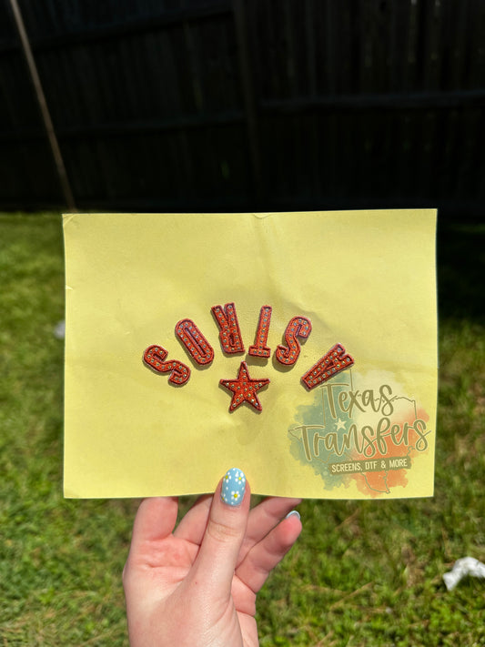 Astros Upside Down Rhinestone Iron-On PATCH - Texas Transfers and Designs