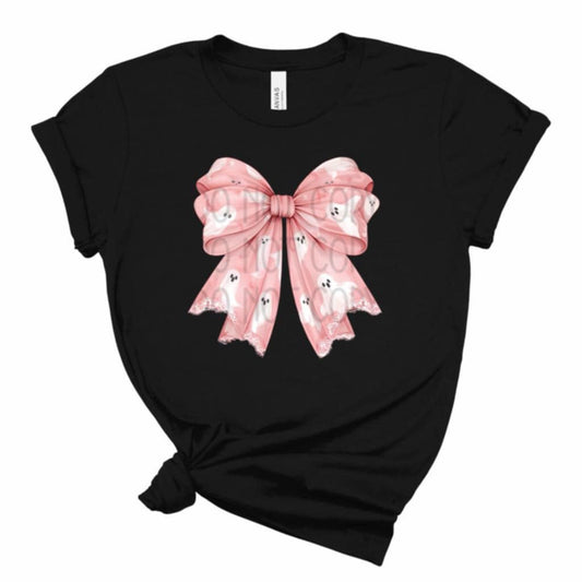 Pink Ghost Coquette Bow DTF - Texas Transfers and Designs