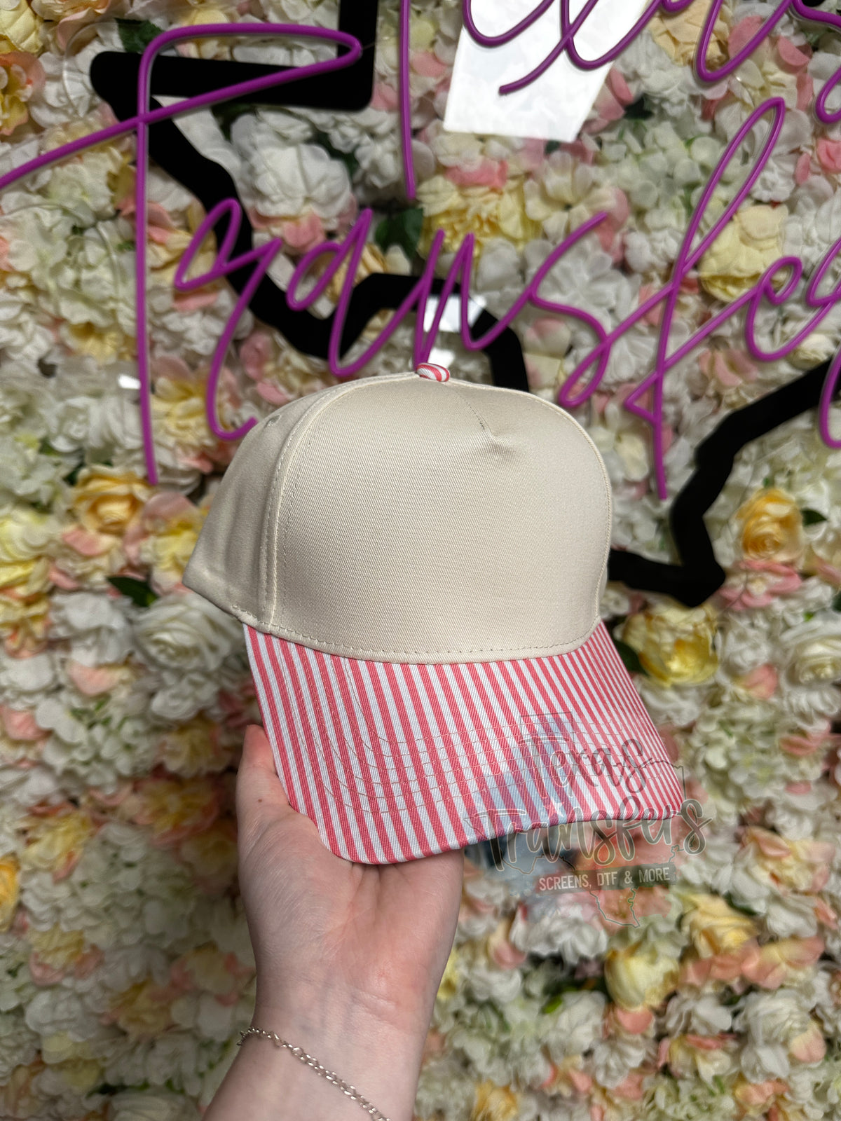Canvas Hat with Mini-Striped Brim (Multiple Options)
