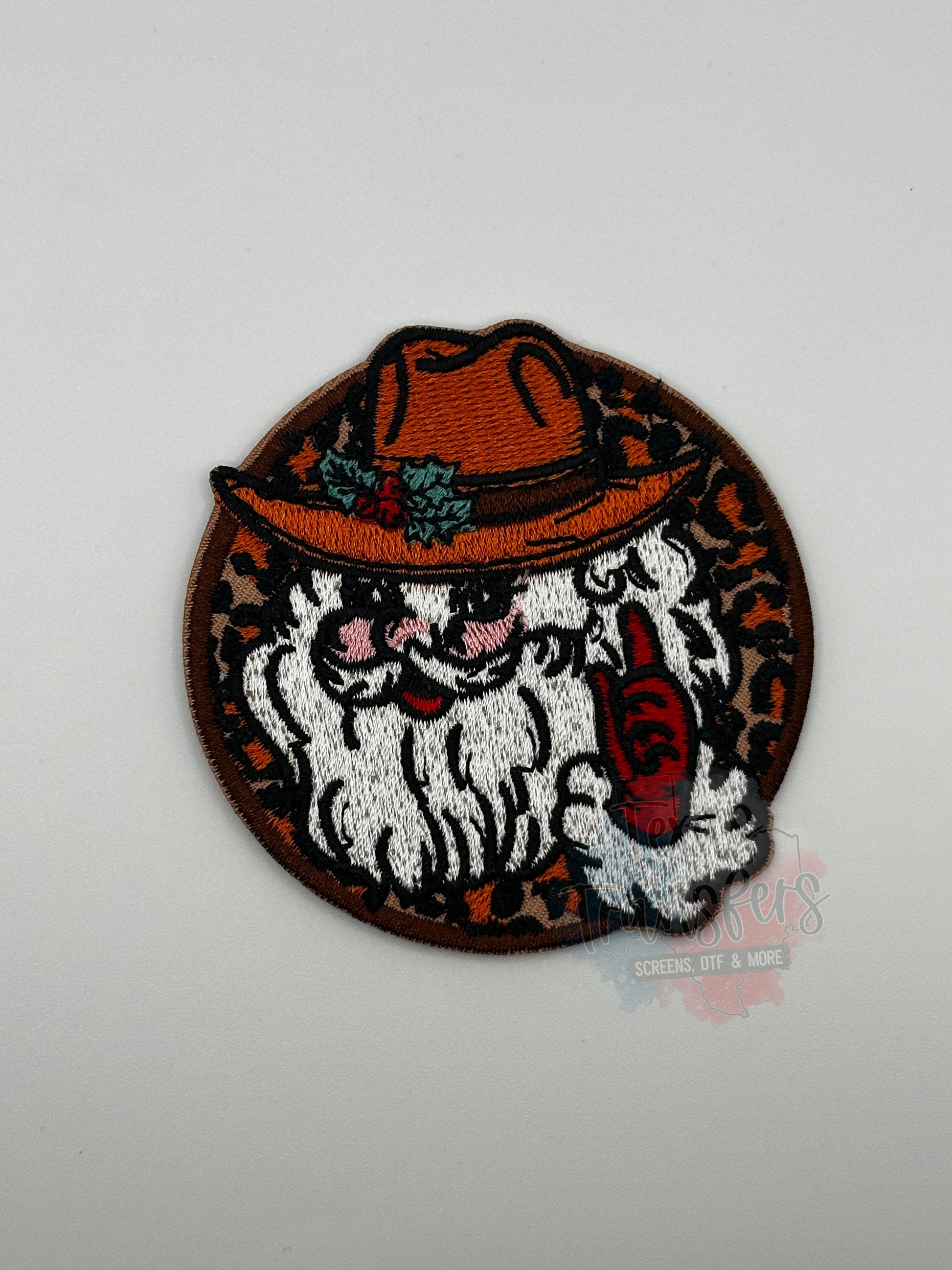 Cowboy Santa Iron-On PATCH - Texas Transfers and Designs