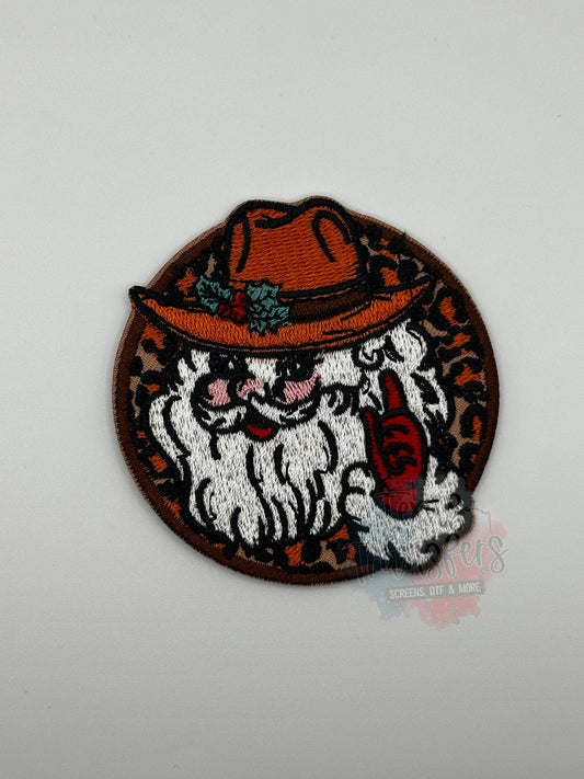 Cowboy Santa Iron-On PATCH - Texas Transfers and Designs