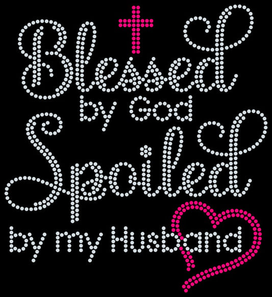 Blessed by God Spangle Transfer - Texas Transfers and Designs