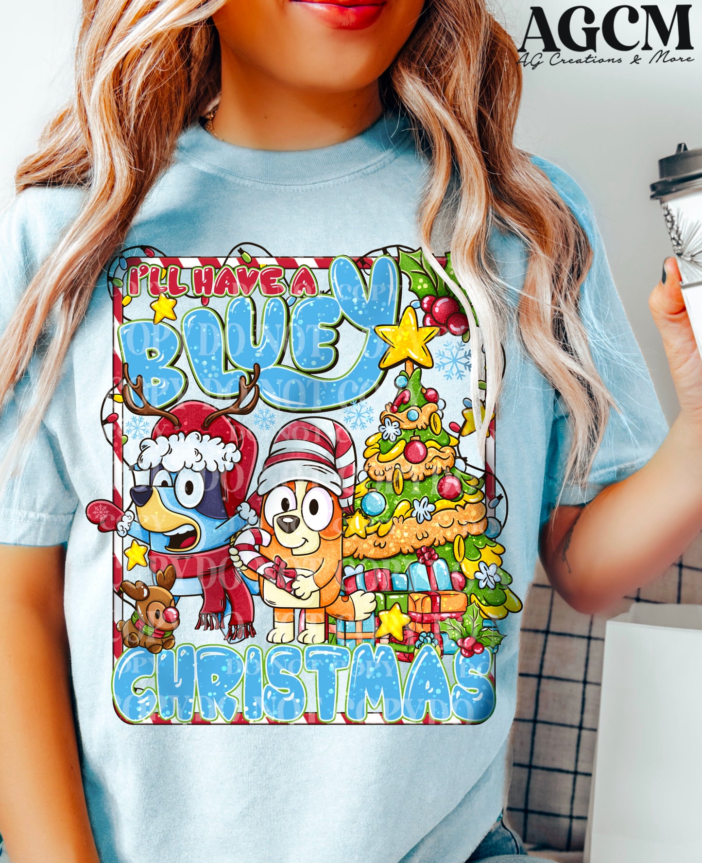 Blue Christmas DTF