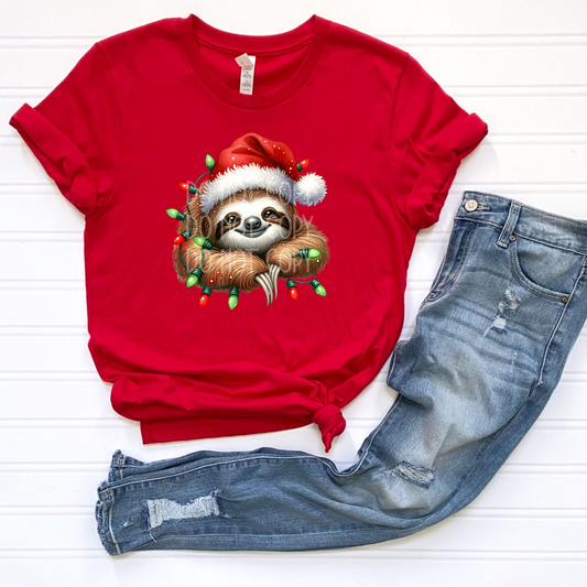 Christmas Sloth DTF - Texas Transfers and Designs