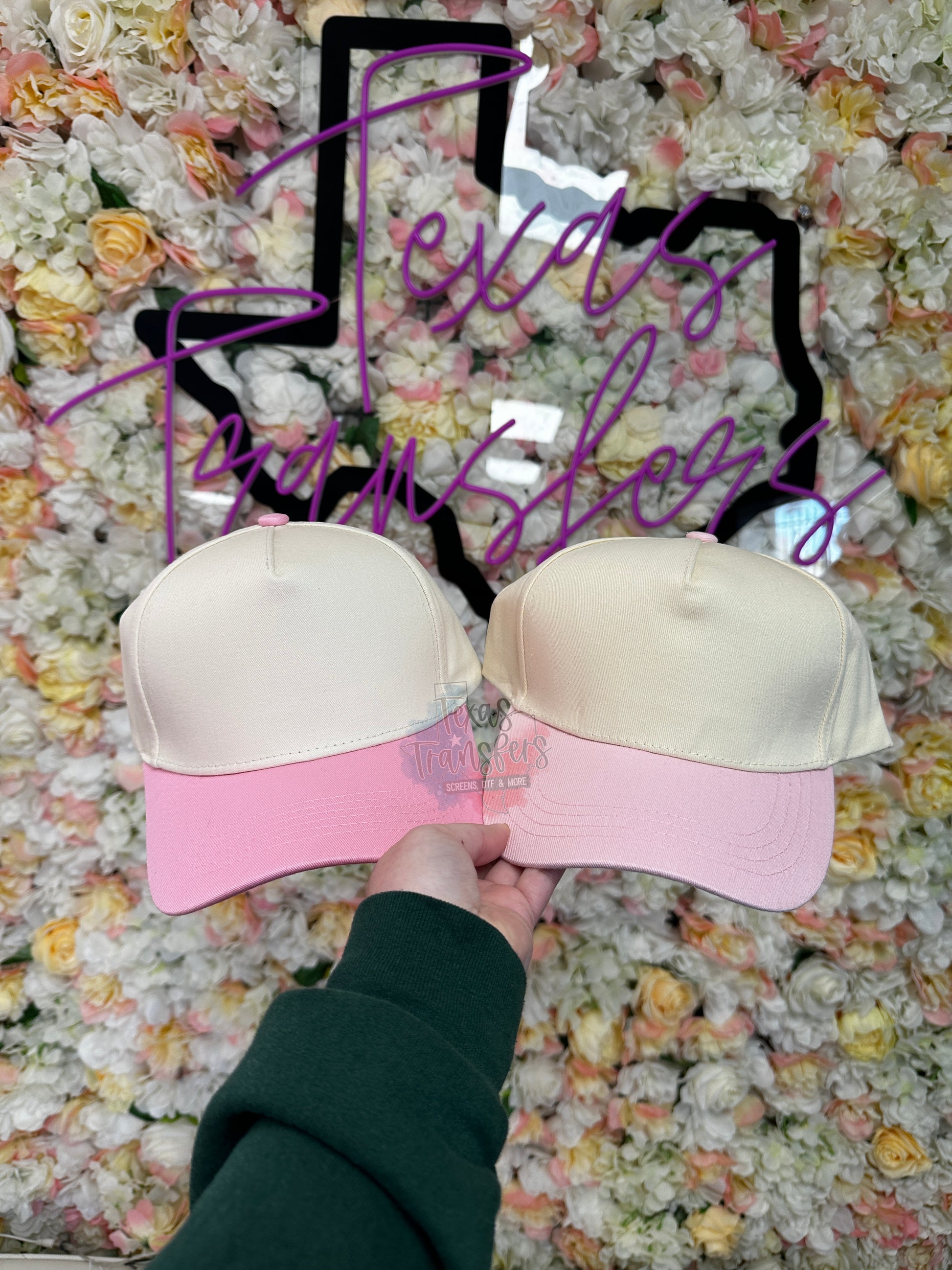 Pink Canvas Brim Blank Hat (Multiple Options) - Texas Transfers and Designs