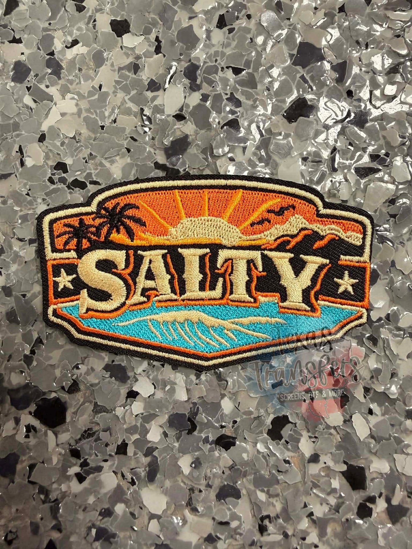 Salty Orange Sunset Iron-On Patch - Texas Transfers and Designs