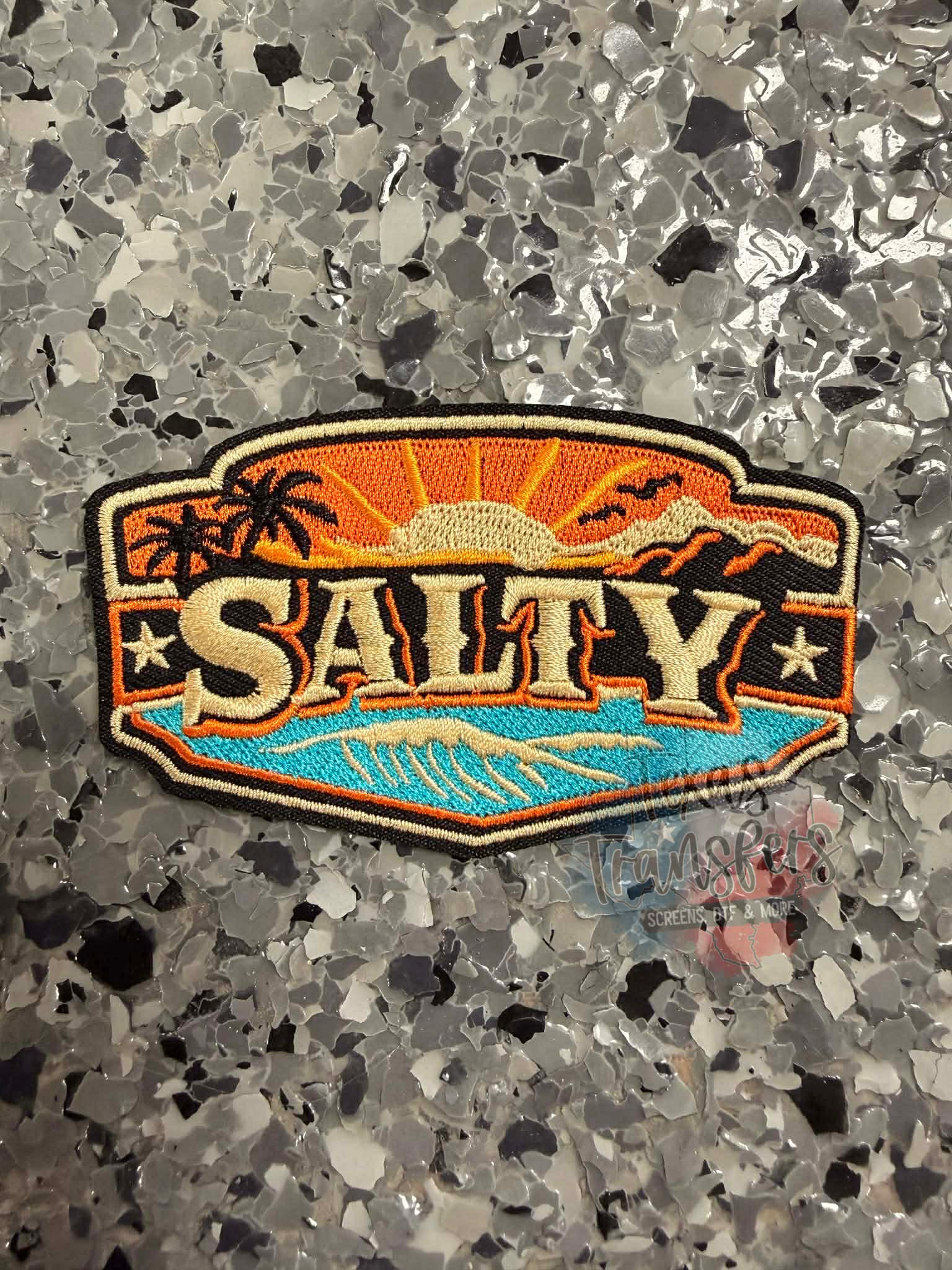 Salty Orange Sunset Iron-On Patch - Texas Transfers and Designs