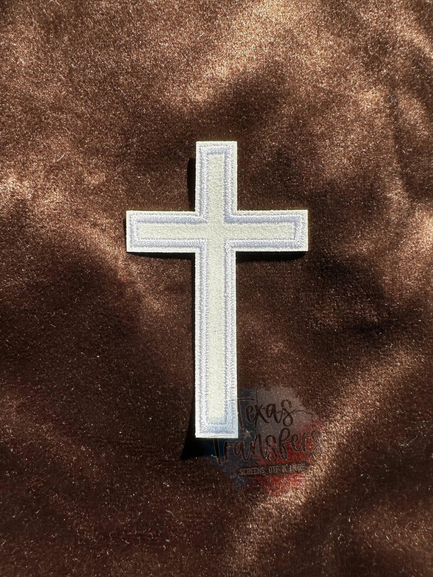 Glitter Cross Iron-On PATCH (Multiple Options) - Texas Transfers and Designs
