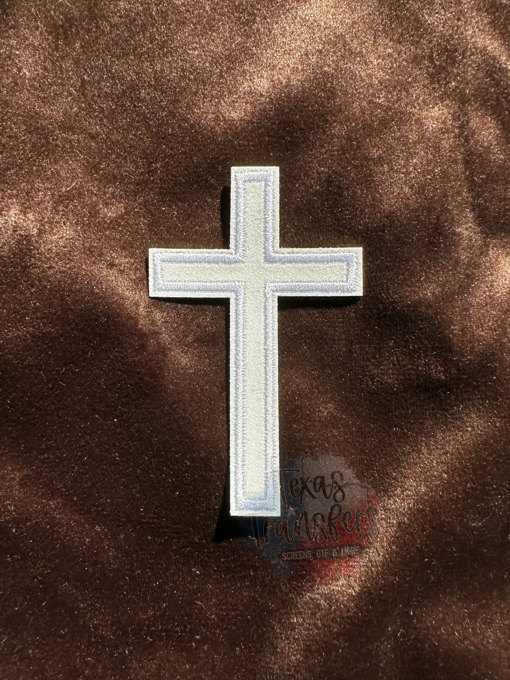 Glitter Cross Iron-On PATCH (Multiple Options) - Texas Transfers and Designs