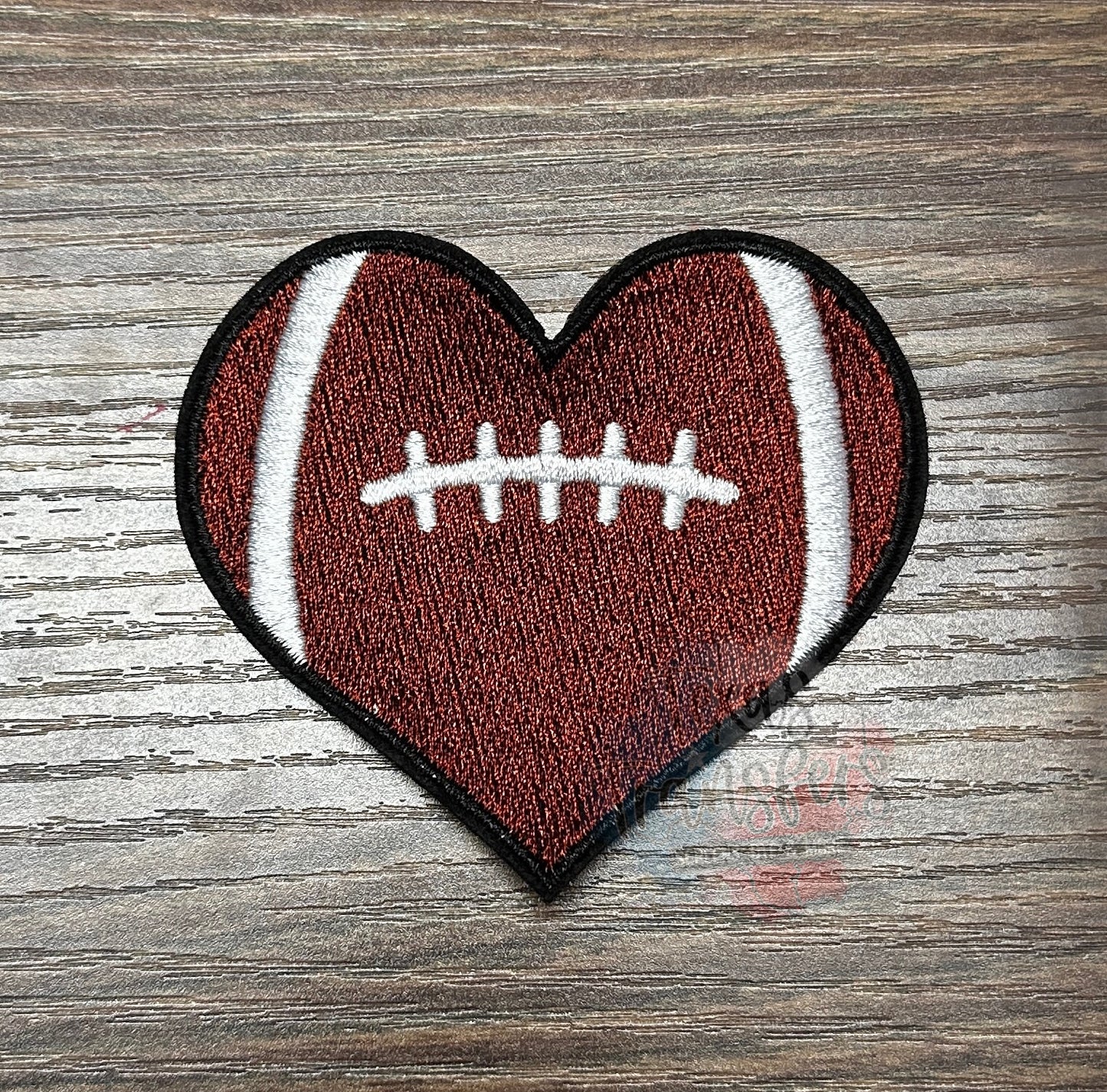 Football Heart Iron-On PATCH