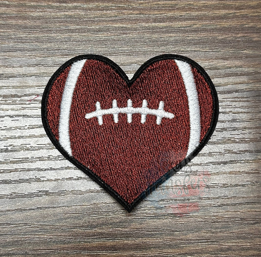 Football Heart Iron-On PATCH