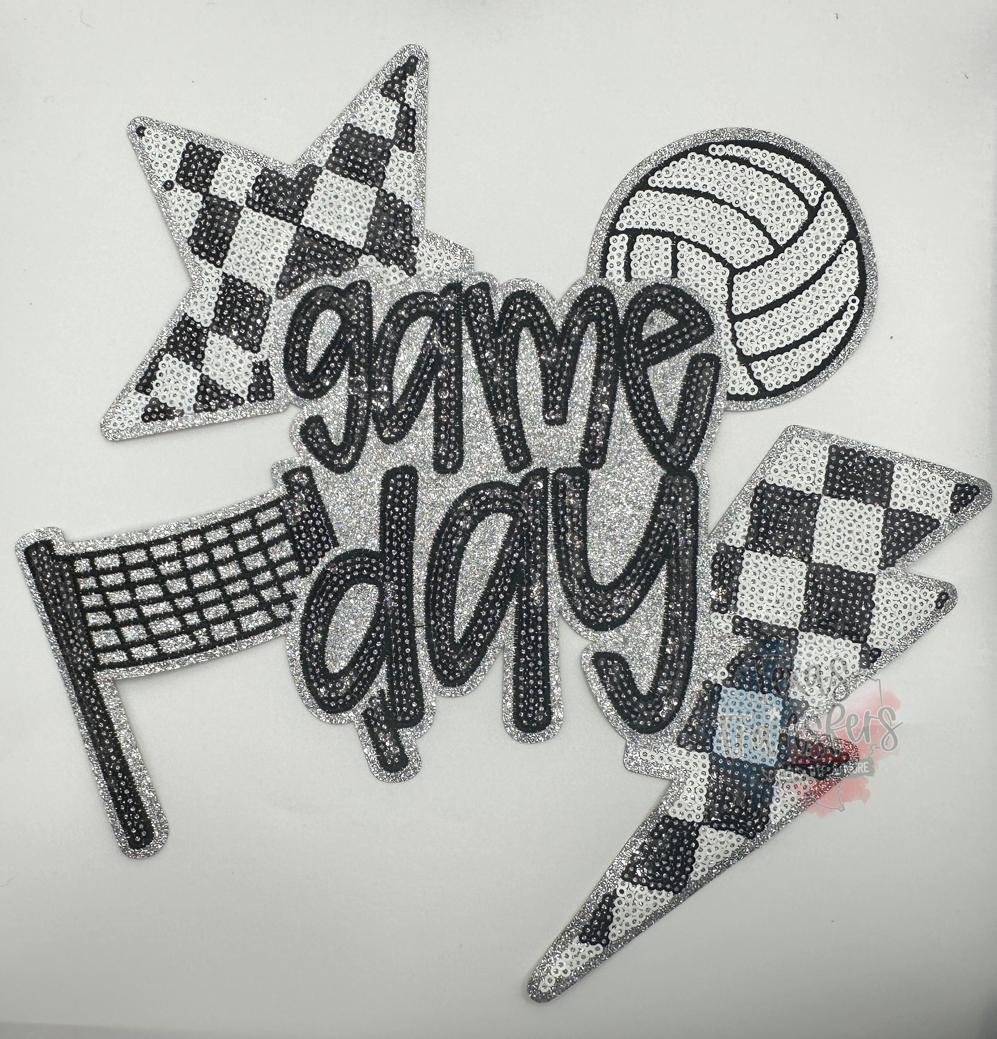 Game Day Sports Sequin/Glitter XL Patches (Multiple Options) - Texas Transfers and Designs