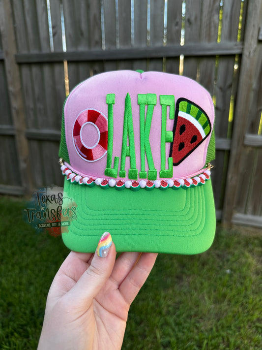 Skinny Lake Letters *Completed Hat* ((ONLY ONE AVAILABLE)) - Texas Transfers and Designs