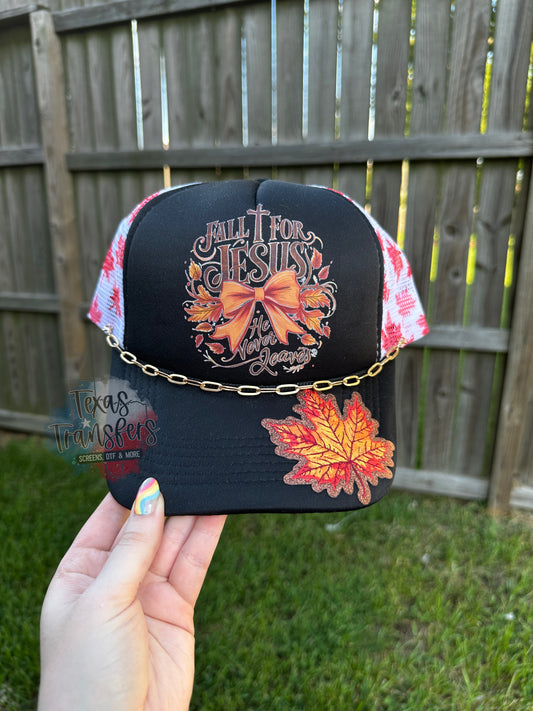 Fall For Jesus *Completed Hat* - Texas Transfers and Designs