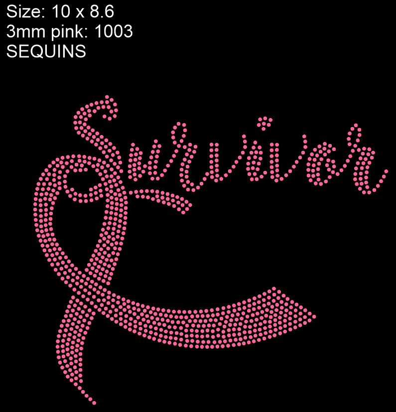 Breast Cancer Survivor Spangle Transfer - Texas Transfers and Designs