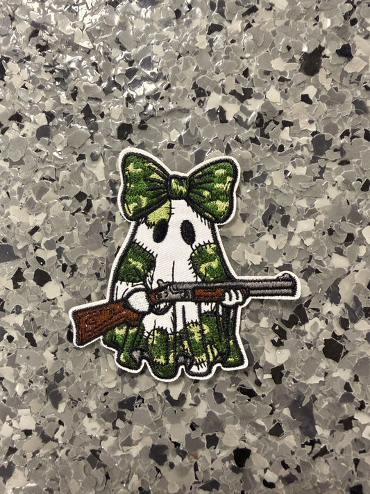 Camo Hunting Ghost Iron-On Patch