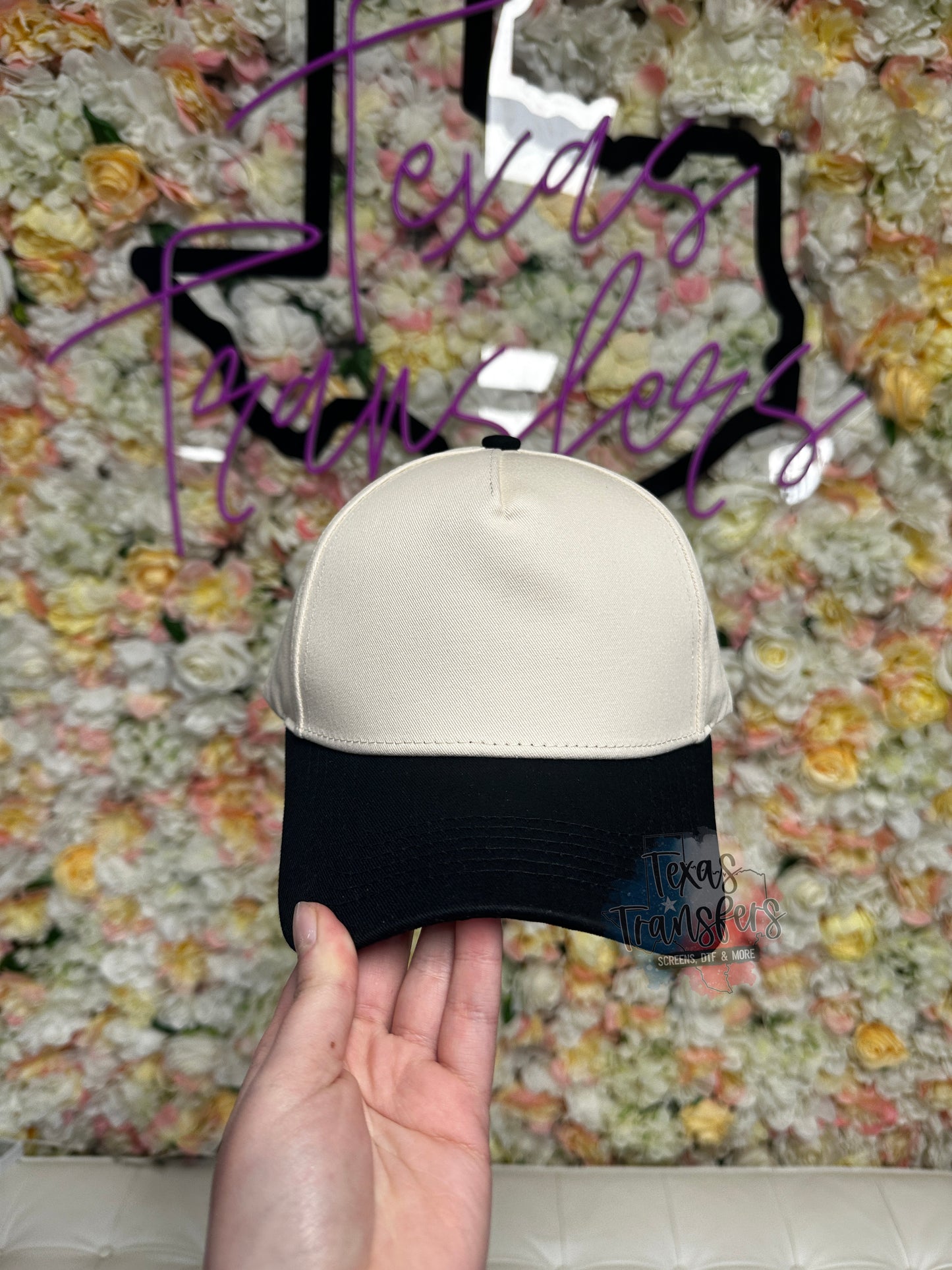 Black Canvas Brim Blank Hat - Texas Transfers and Designs