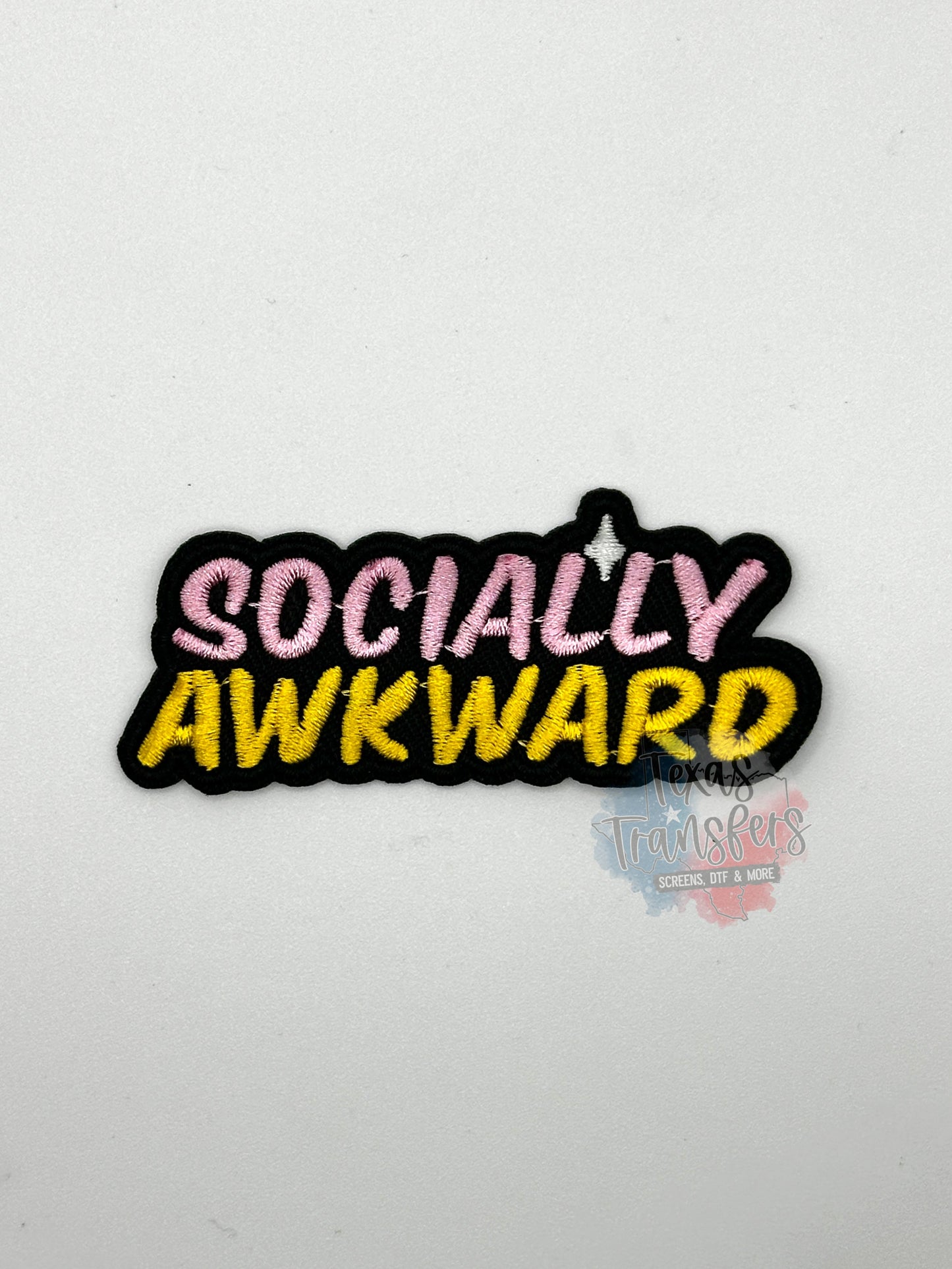Socially Awkward Iron-On Patch - Texas Transfers and Designs