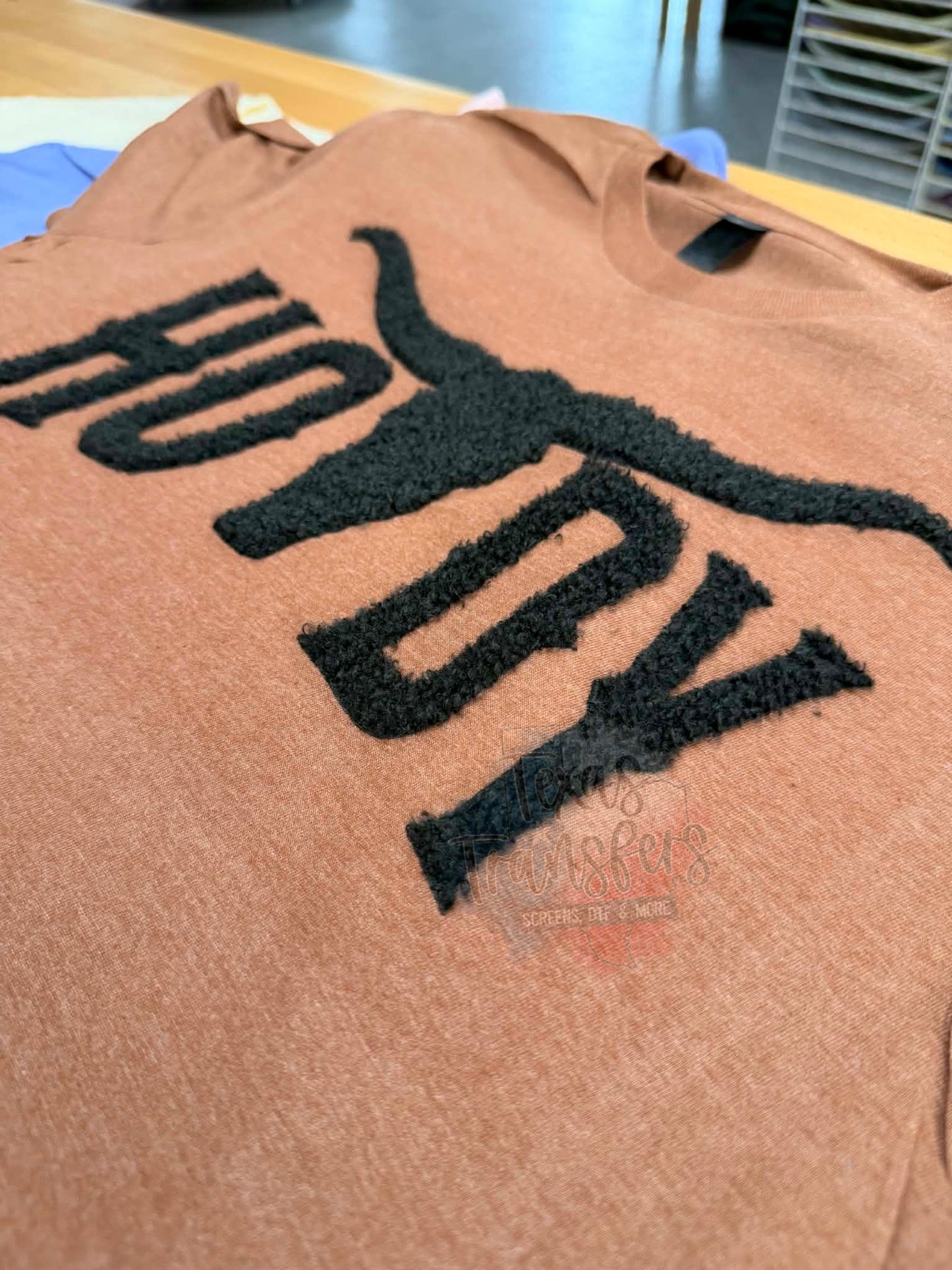 Howdy Fluffy Fuzzy XL Iron-On Patch - Texas Transfers and Designs