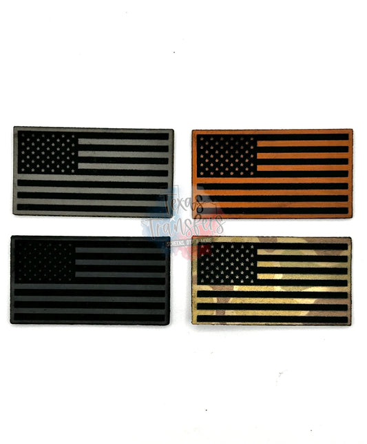 Small Leather American Flags Iron-On PATCH - Texas Transfers and Designs