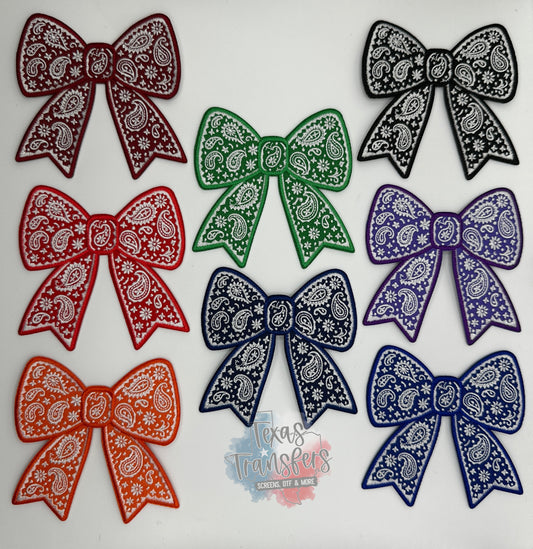 Paisley Bows Iron-On PATCH - Texas Transfers and Designs