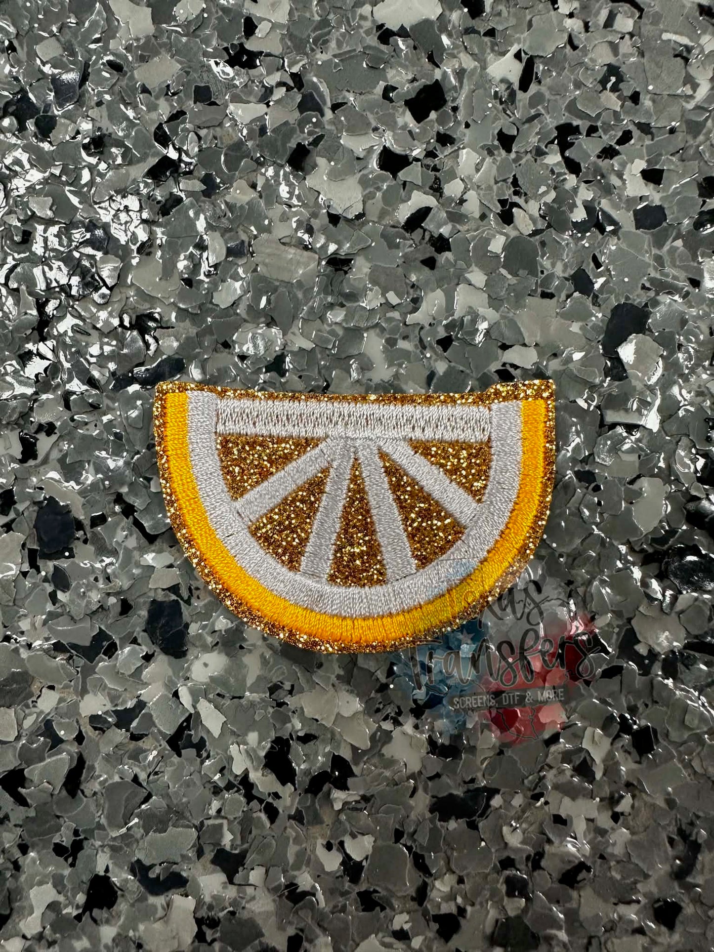 Gold Glitter Lemons Iron-On Patch