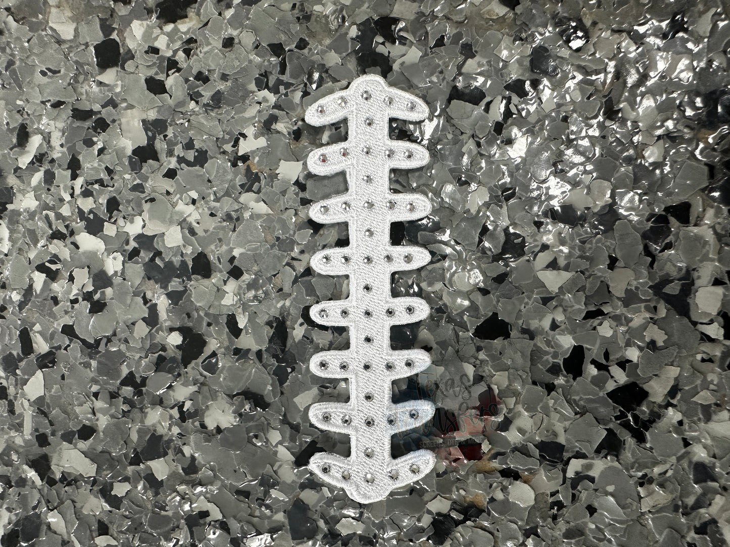 Football Stitch Rhinestone Iron-On PATCH