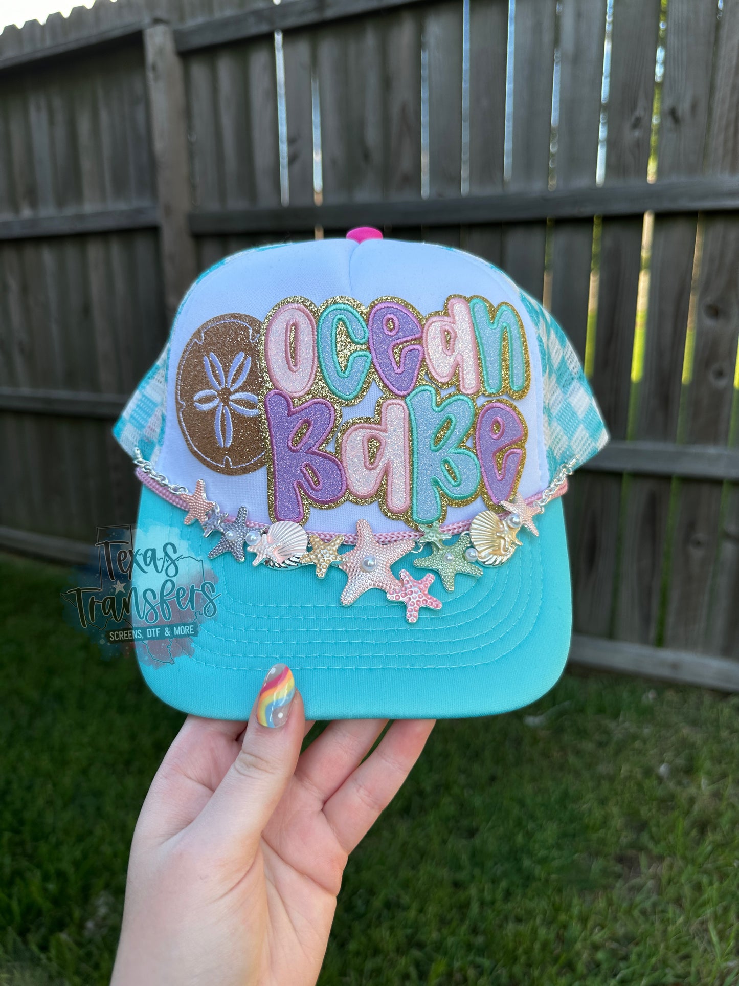 Ocean Babe *Completed Hat* - Texas Transfers and Designs