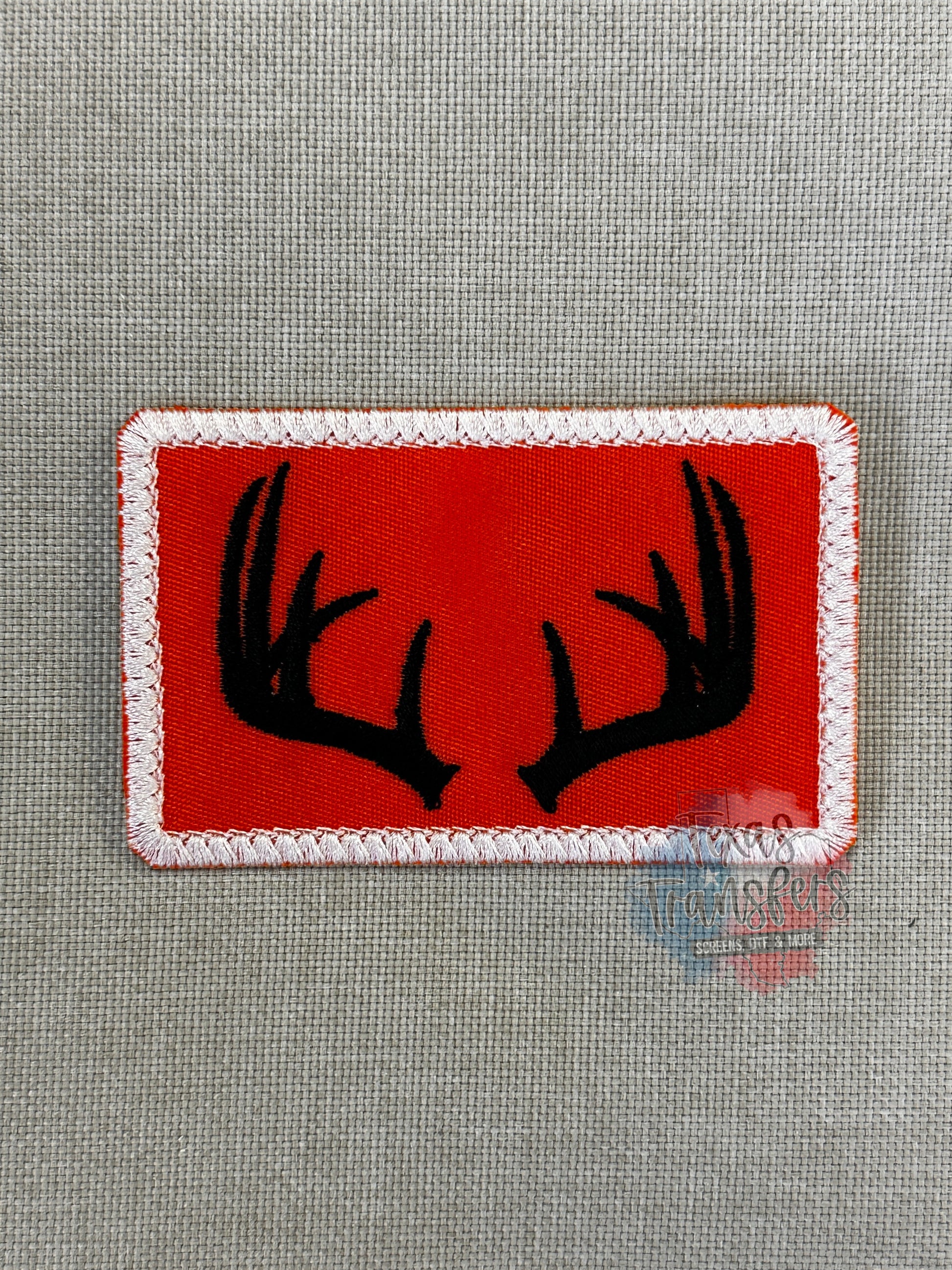 Antlers Rectangle Iron-On Patch (MULTIPLE OPTIONS) - Texas Transfers and Designs