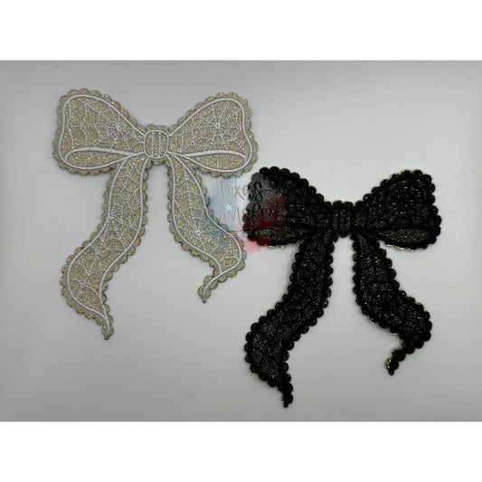 Spider Web (Small) Glitter Bow Iron-On PATCH - Texas Transfers and Designs
