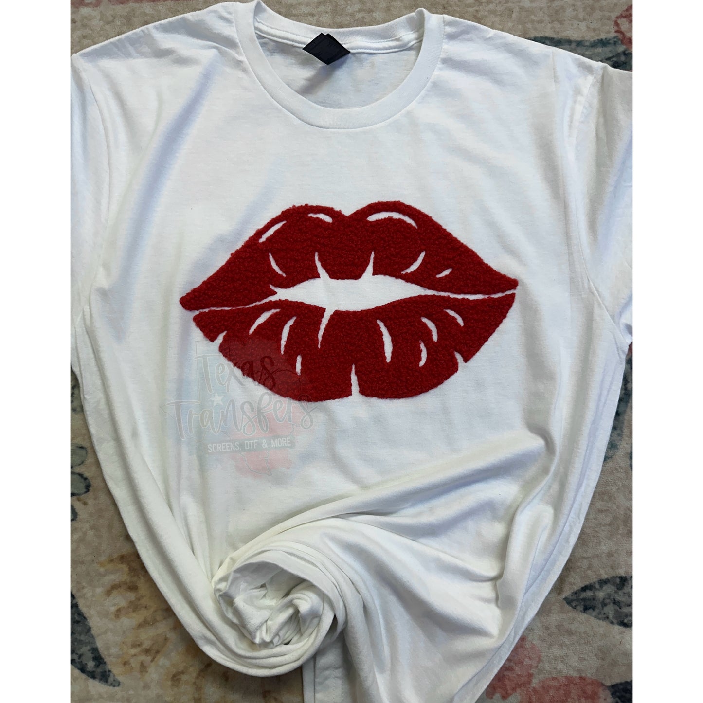 Lips Fluffy Fuzzy XL Iron-On Patch