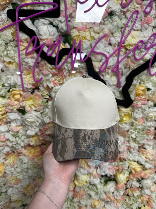 Tree Bark Camo Brim Canvas Blank Hat